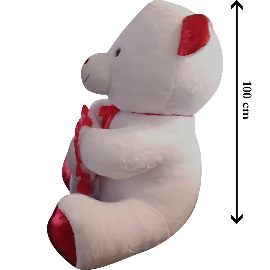 White I Love You Teddy Bear Holding Heart | Plush Teddy