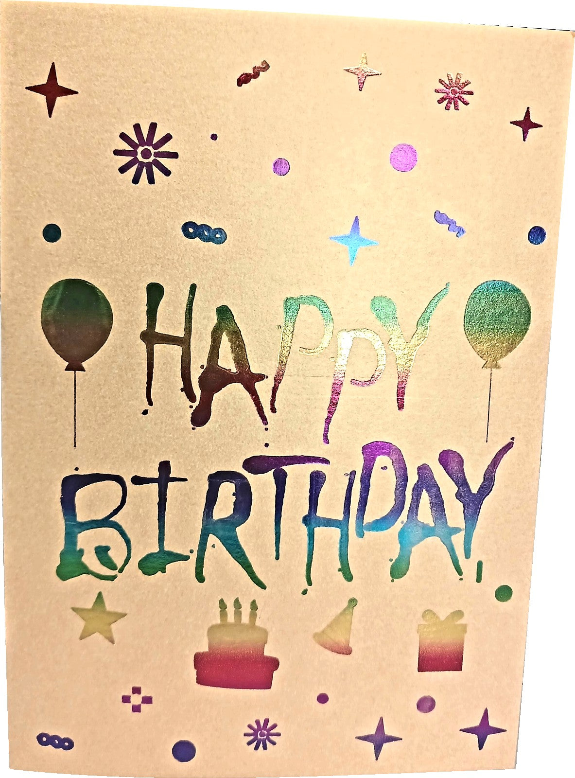 Word Happy Birthday 3D Pop-Up Greetings Card