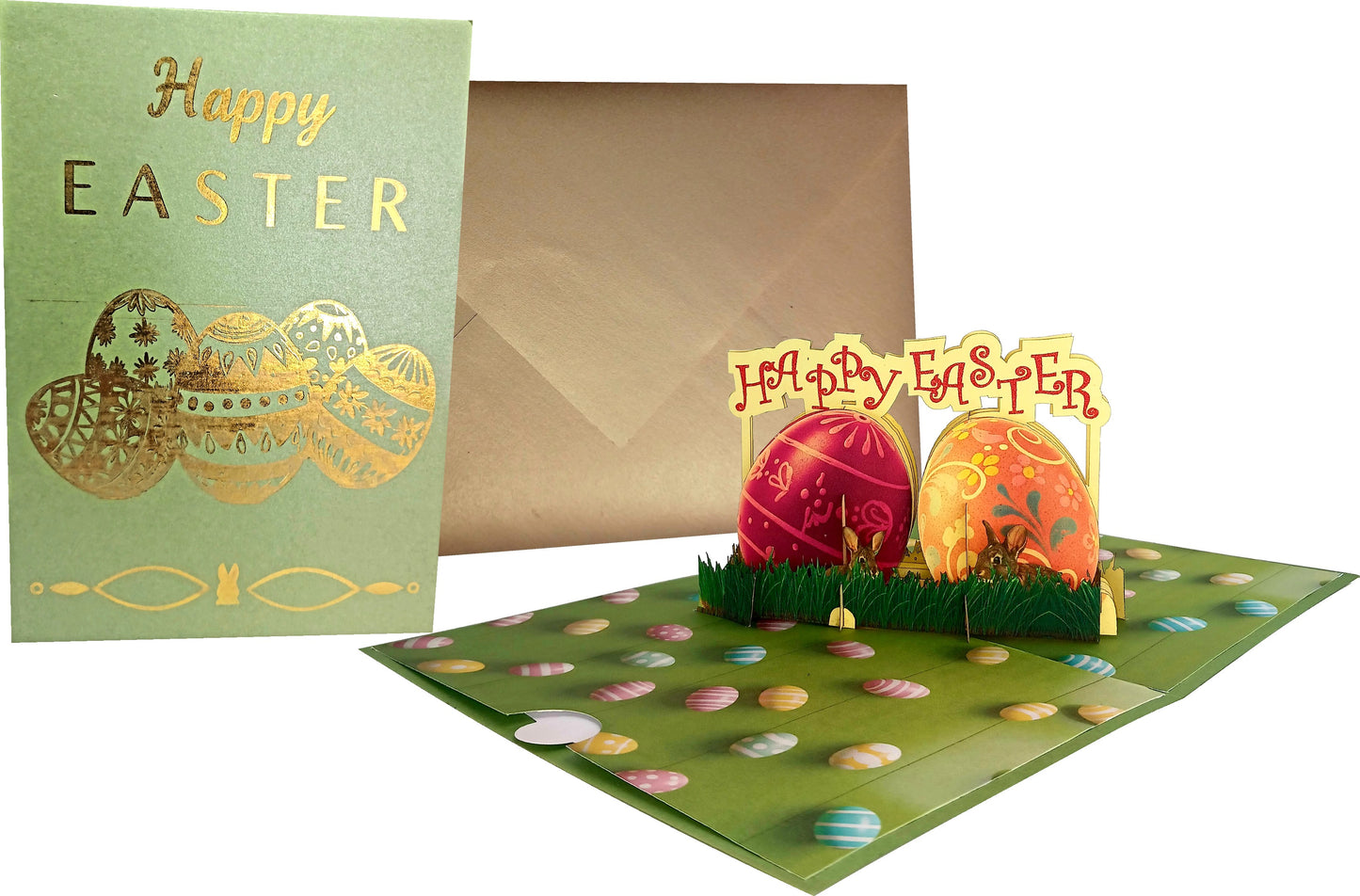 Happy Easter With Eggs 3D Pop-Up Greetings Card