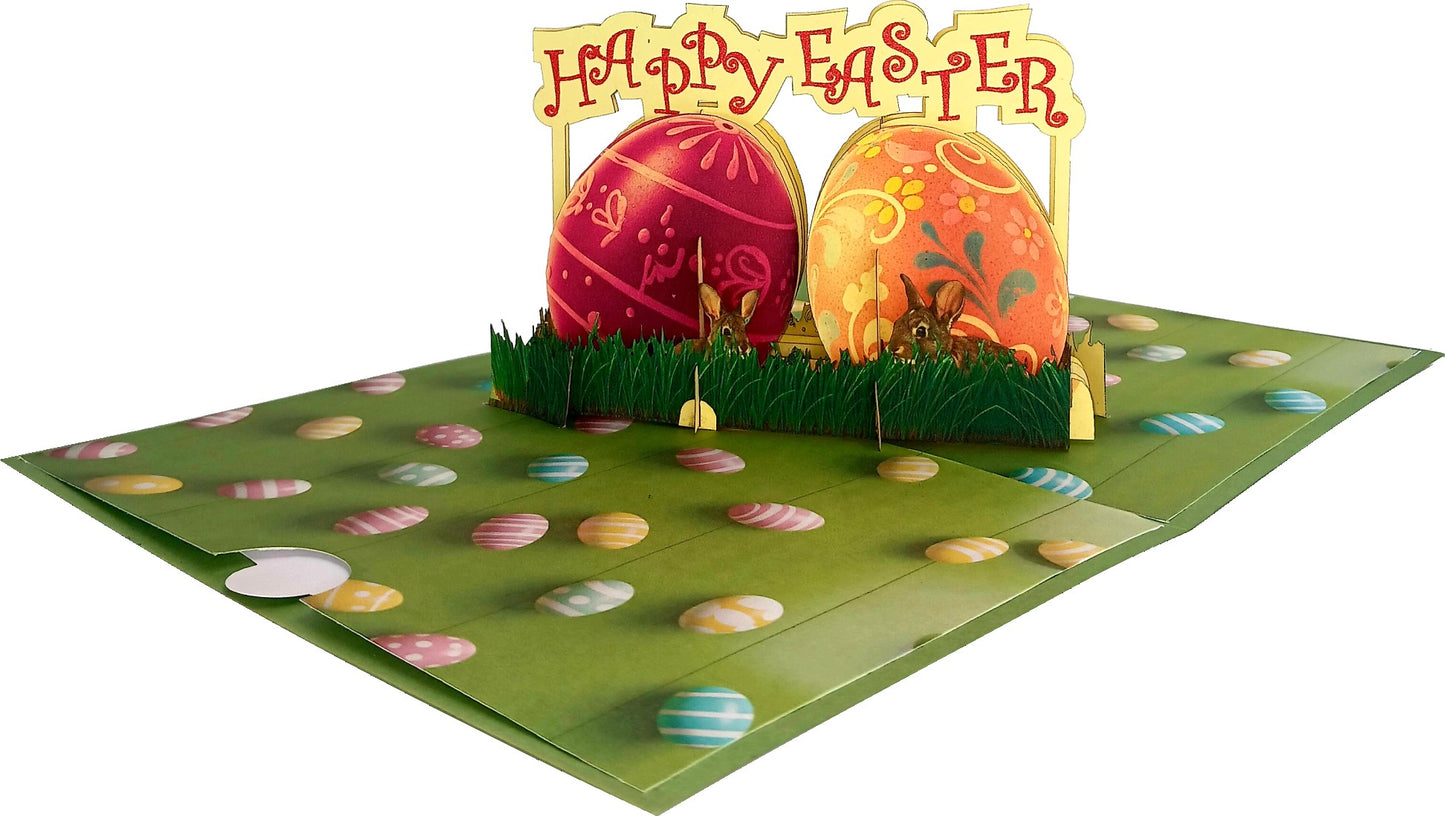 Happy Easter With Eggs 3D Pop-Up Greetings Card