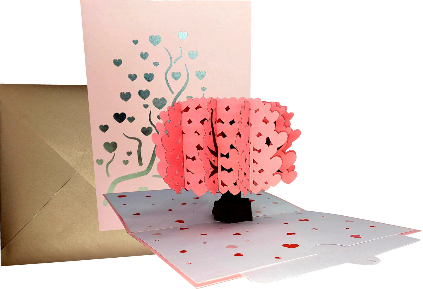 Pink Love Tree With Hearts 3D Pop-Up Greetings Card