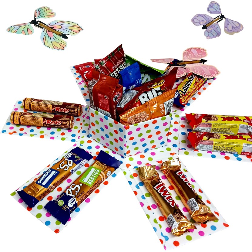 Hexa Flutter | Butterfly & Snack Explosion Box | Gift Hamper
