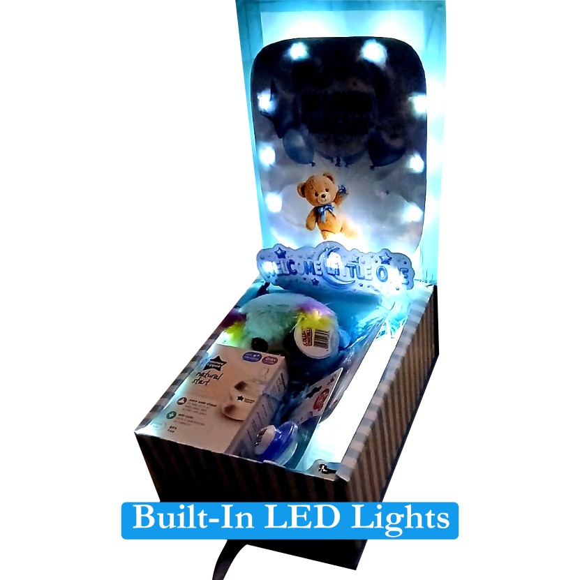 Newborn Glow |3D LED Reveal Gift Hamper |Baby Boy Accessories | Pop-Up Love