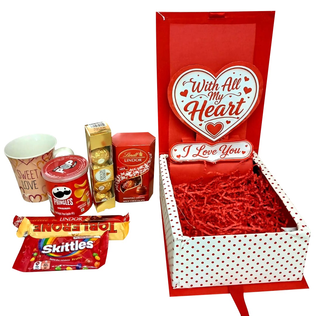 Love glow | 3D LED Reveal Gift Hamper |Chocolate & Treats | Pop-Up Love