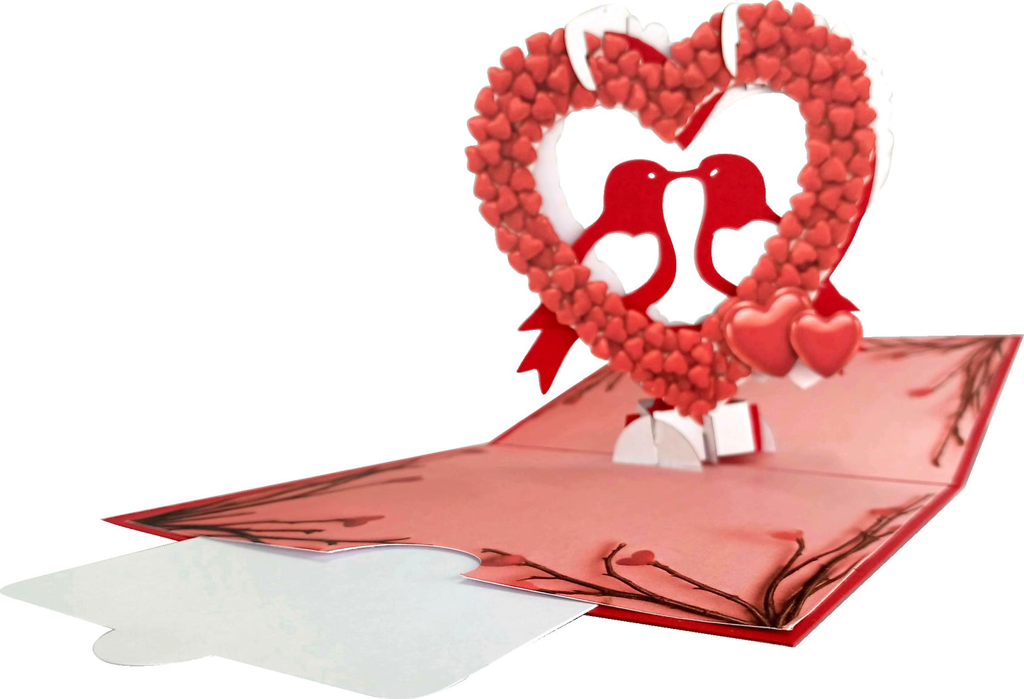 Lovebirds In Hearts 3D Pop-Up Greetings Card