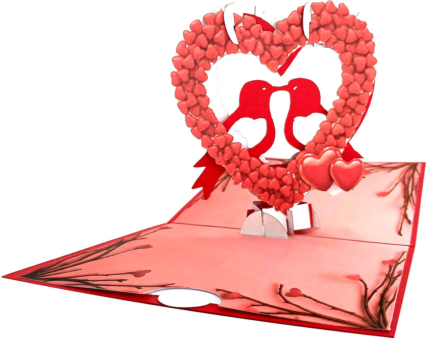 Lovebirds In Hearts 3D Pop-Up Greetings Card