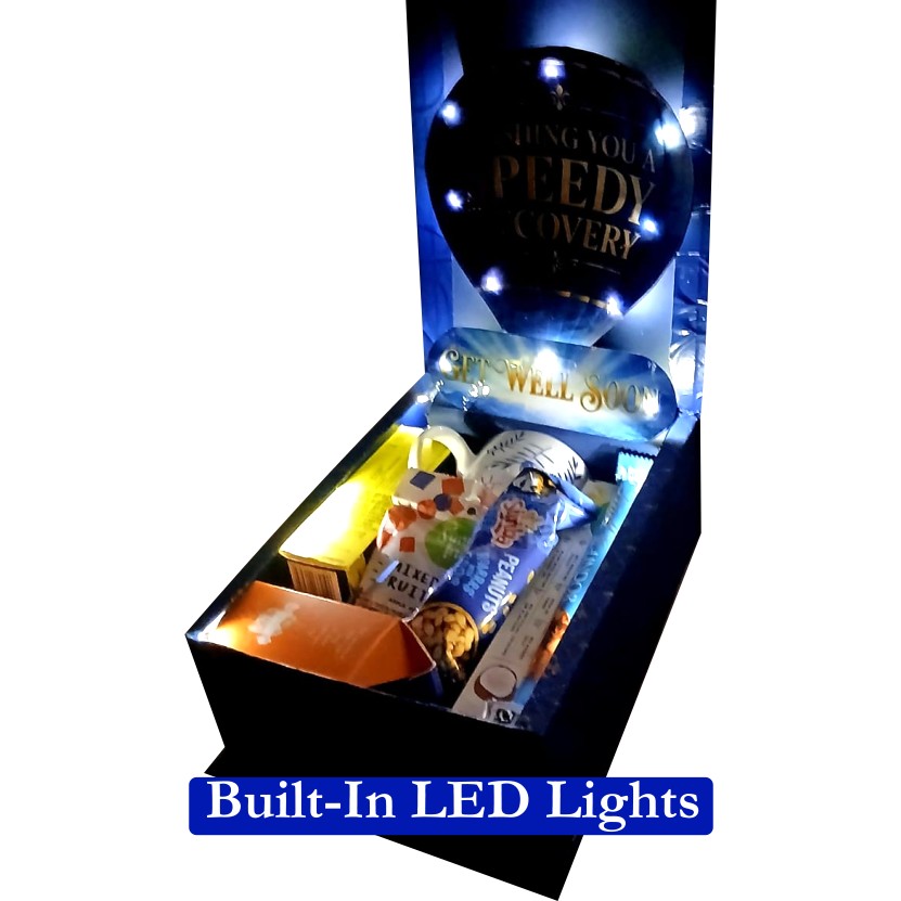 Get Well Soon Glow| 3D LED Reveal Gift Hamper | Comfort Treats | Pop-Up Love
