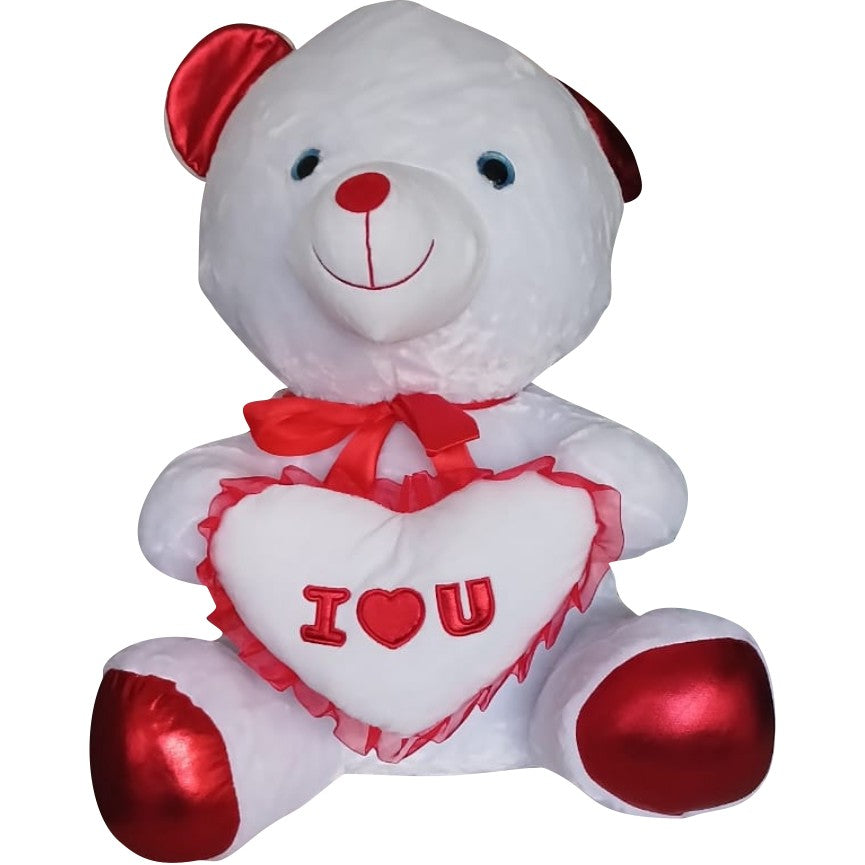 White I Love You Teddy Bear Holding Heart | Plush Teddy