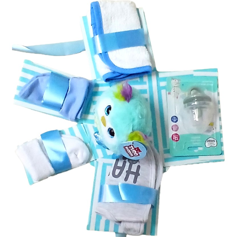 Teddy-Shaped Explosion Box | Baby Boy Shower Gift Hamper | Pop Up Love