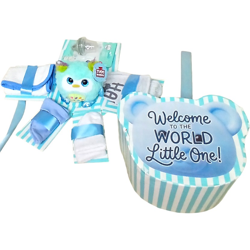 Teddy-Shaped Explosion Box | Baby Boy Shower Gift Hamper | Pop Up Love