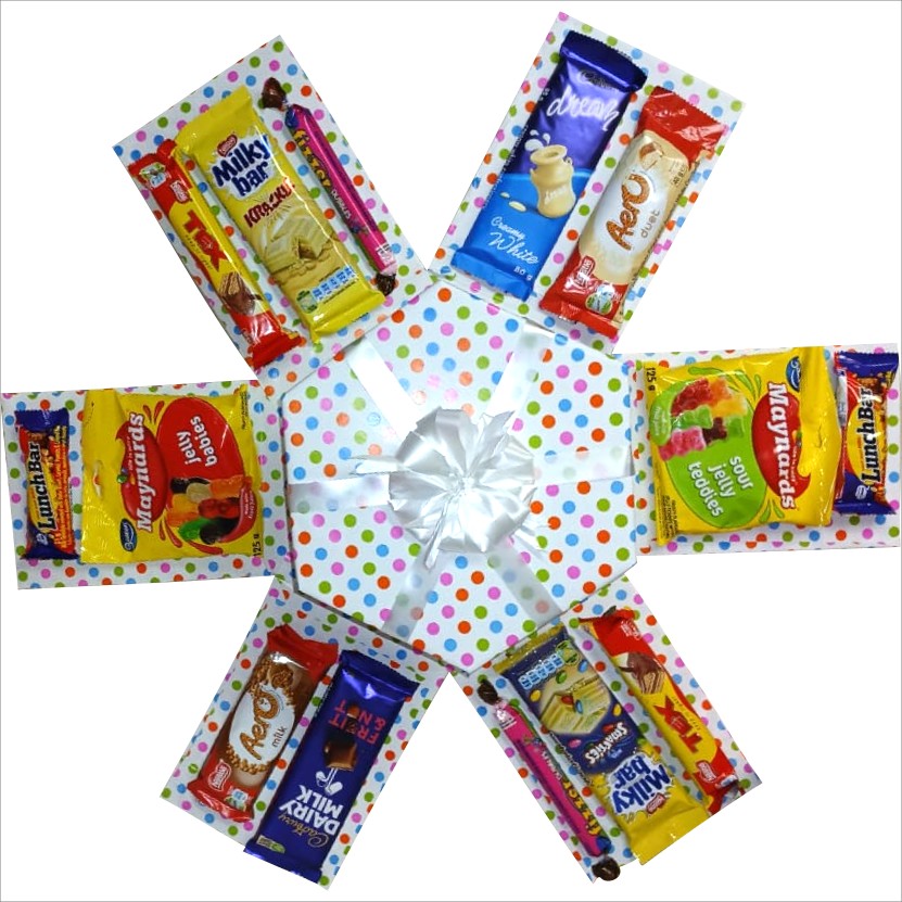 Hex of Happiness | 4 Layer Sweet & Chocolate Explosion Box |Gift Hamper