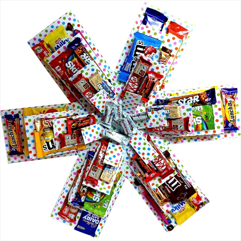 Hex of Happiness | 4 Layer Sweet & Chocolate Explosion Box |Gift Hamper