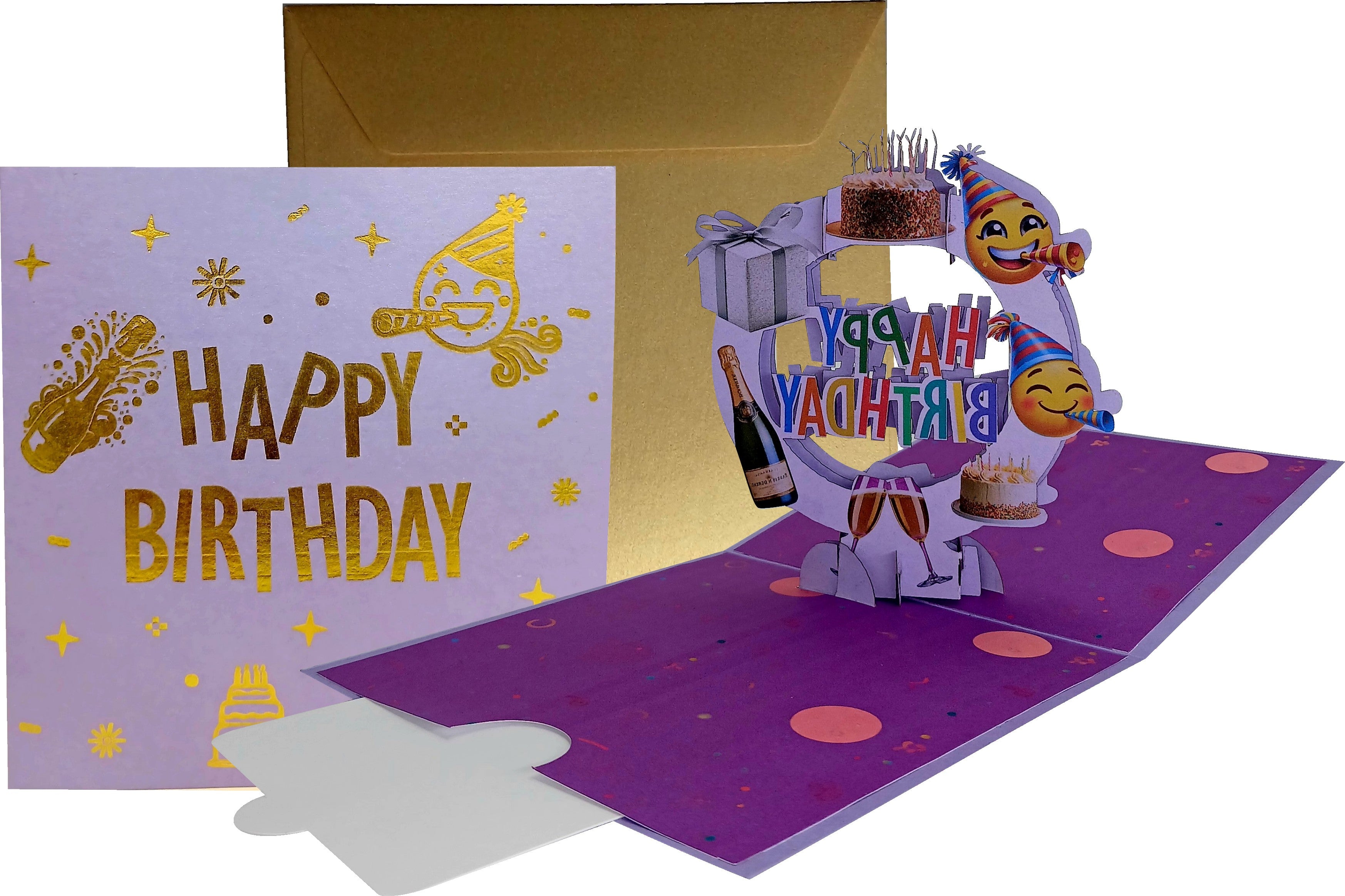 Circular Mature Happy Birthday 3D Pop-Up Greetings Card