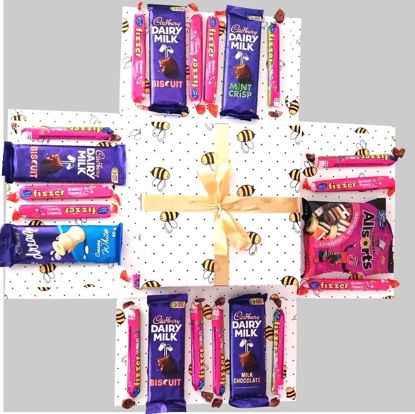 Pop-Up Gifts - White Decorated Square Sweet & Chocolate Explosion Gift Box