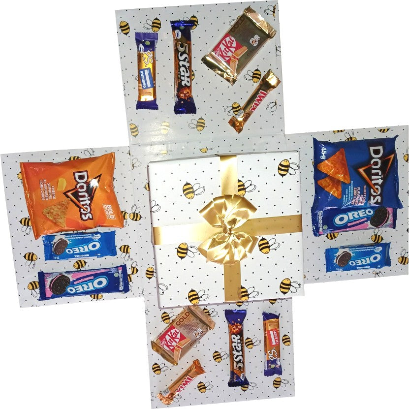 Bee My Snack |2-layer Chocolate & Teddy Explosion Box | Gift Hamper