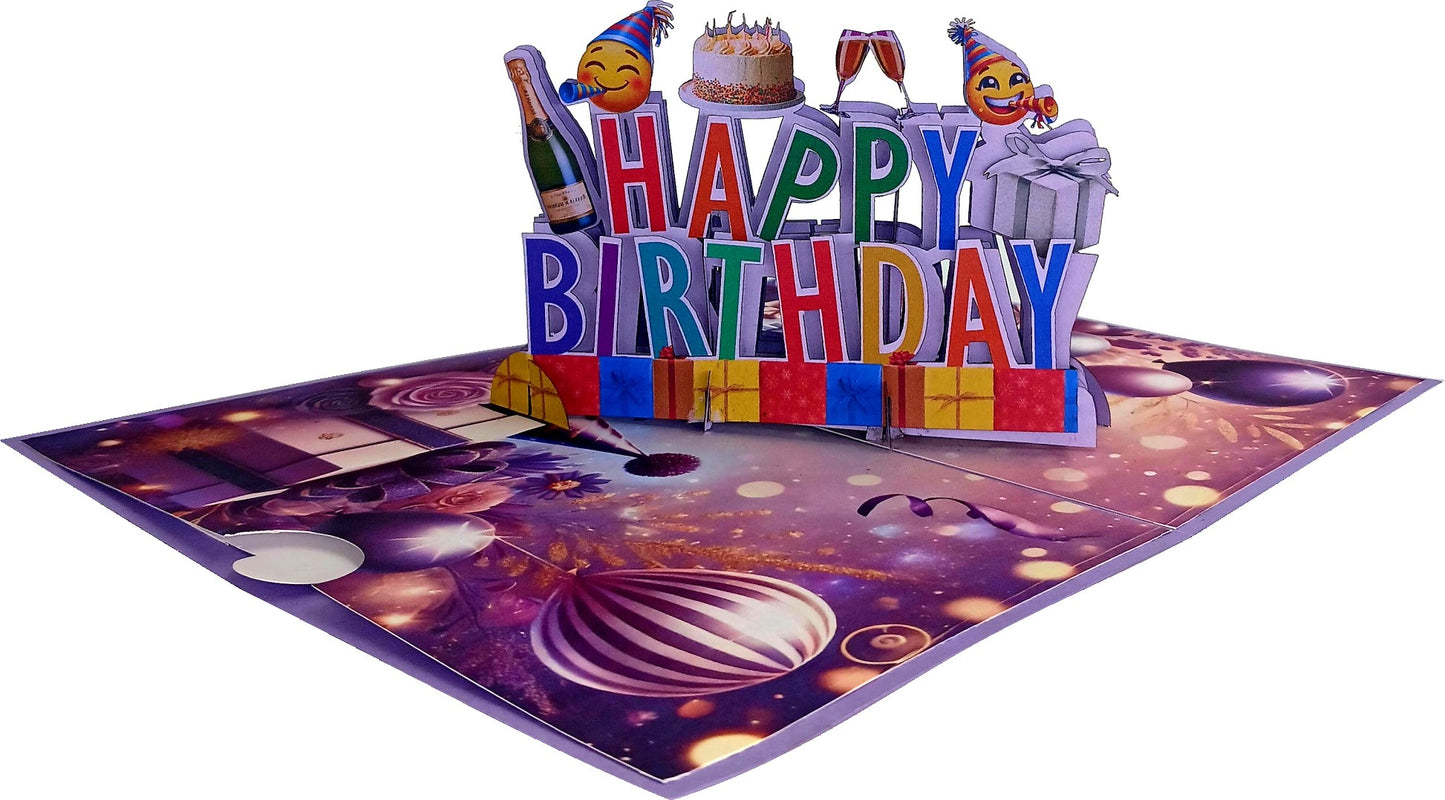 Word Mature Birthday 3D Pop-Up Greetings Card