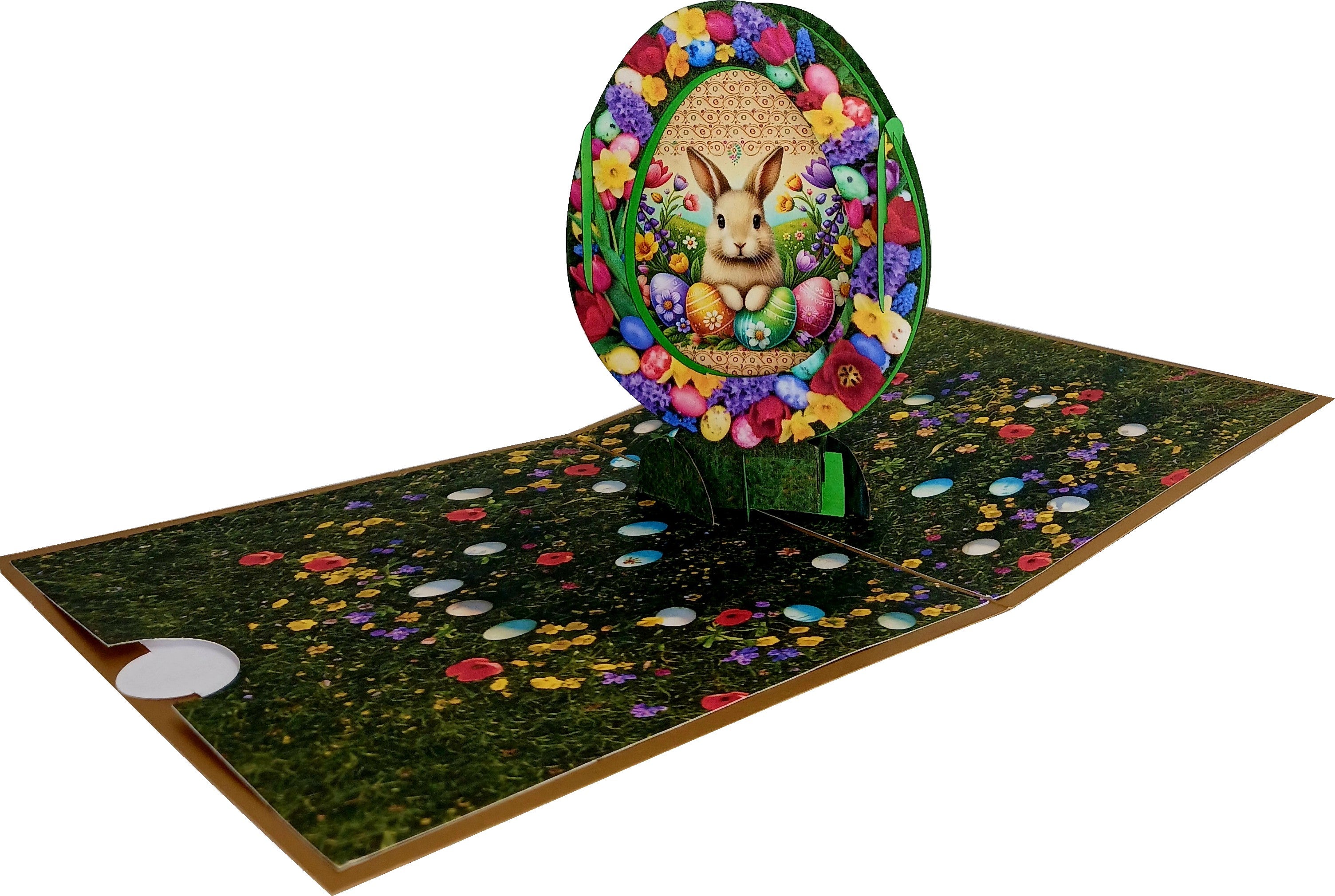 Easter Bunny And Eggs 3D Pop-Up Greetings Card