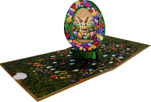 Easter Bunny And Eggs 3D Pop-Up Greetings Card