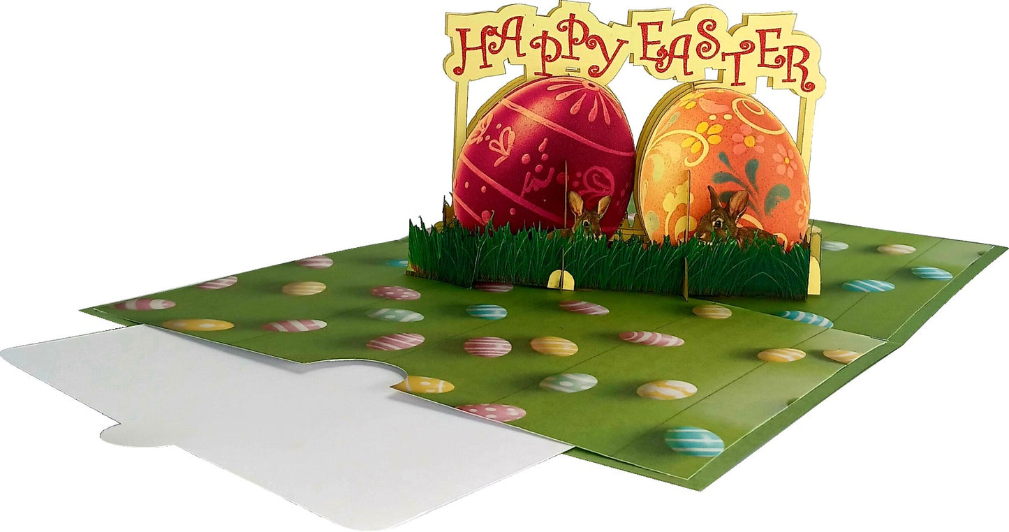 Happy Easter With Eggs 3D Pop-Up Greetings Card