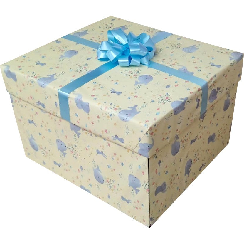 Blue Petals | 2-Layer Boy Baby Shower Explosion Box | Pop-Up Gift Hamper