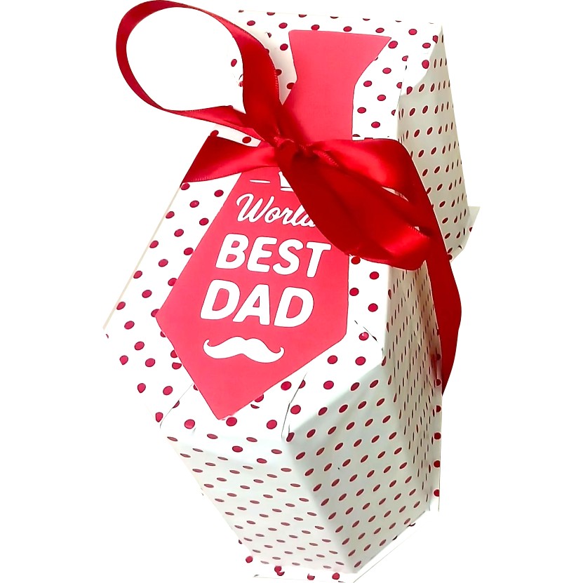 Best Dad Ruby Lux Box | Tie, Accessories & Snack Explosion | Pop-Up Love Hamper