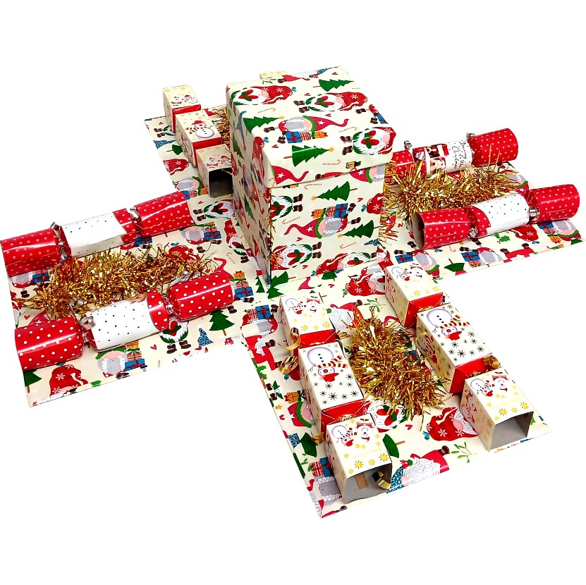 Deluxe Christmas Reveal 2 Layer Explosion Box | Pop-Up Gift Hamper