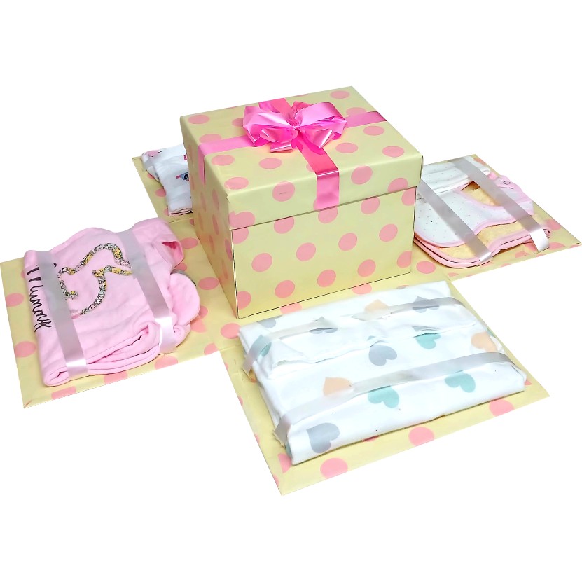 Pop-Up Petals 2-Layer Girl Baby Shower Explosion Box | Pop-Up Gift Hamper