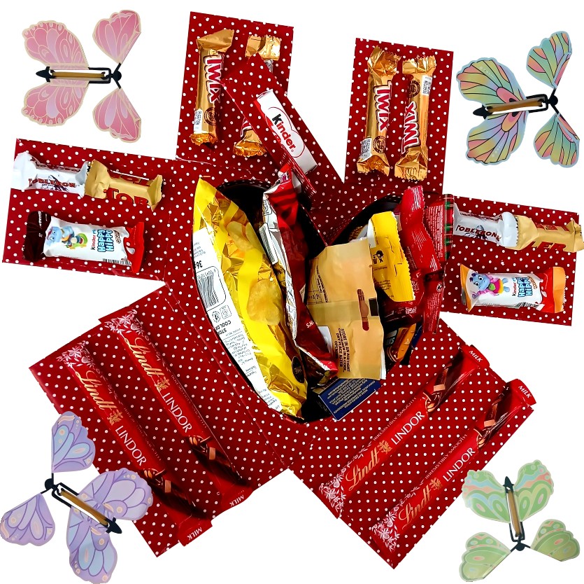 Fluttering Heart | Butterfly And Snack Explosion Box | Gift Hamer
