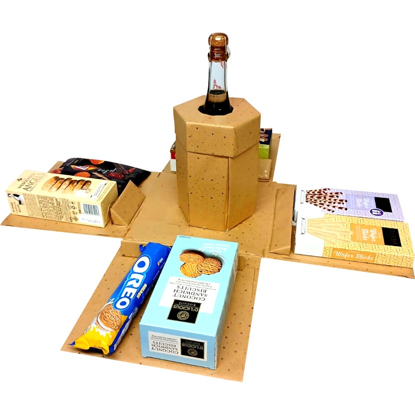 Signature Banquet| Luxury Snack &  Sip 2-Layer Explosion Box | Gift Hamper
