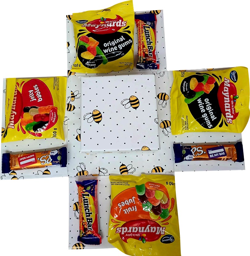Bees Mini | 3-Layer Sweet & Chocolate Explosion Box | Gift Hamper
