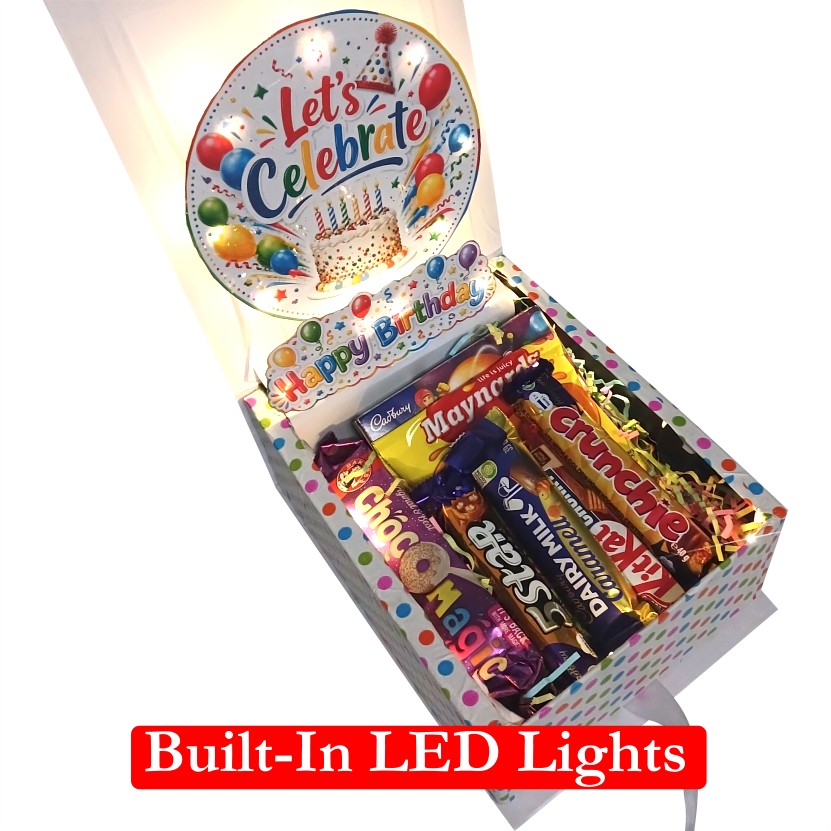 Birthday Glow 3D LED Reveal Gift Hamper |Celebration Treats | Pop-Up Love