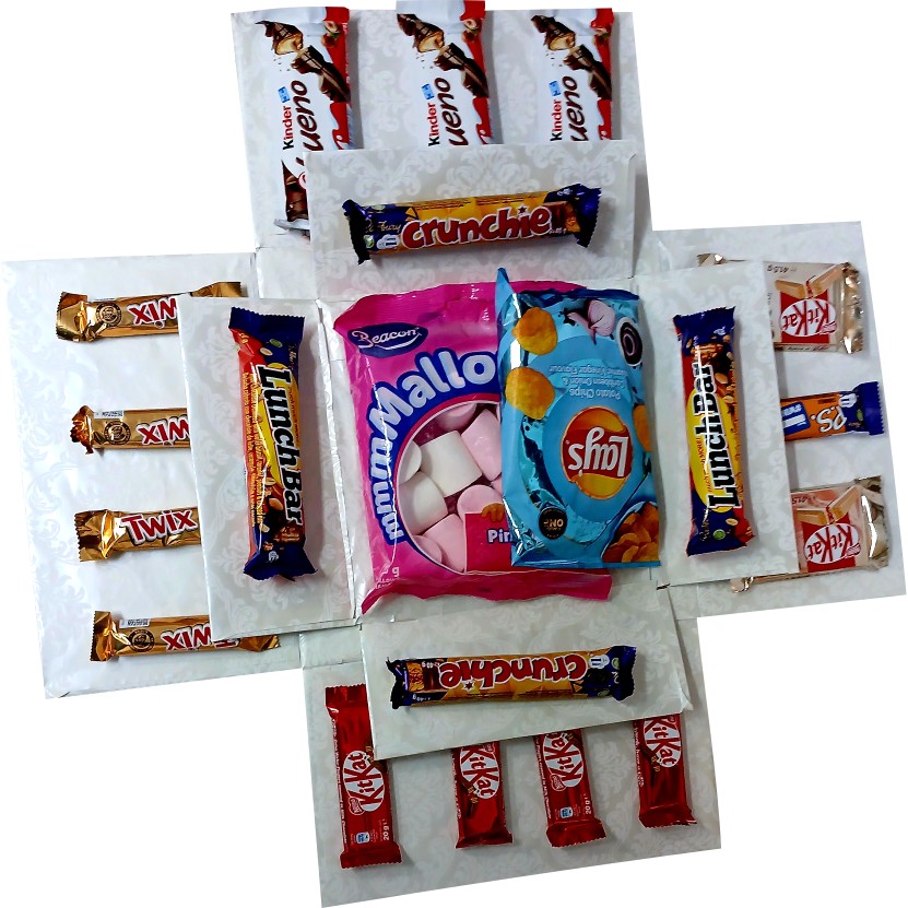 White Love | Forever flower & Chocolate 2-Layer Explosion Box | Gift Hamper