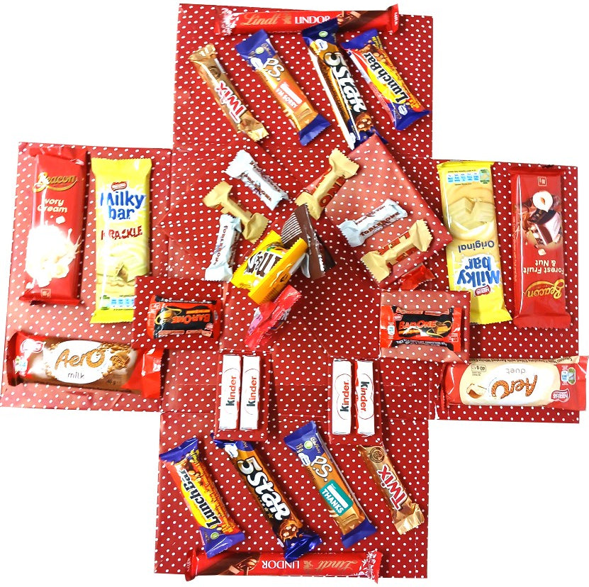 Sweet Popping Heart | 2-Layer Chocolate Tower Explosion Box | Gift Hamper