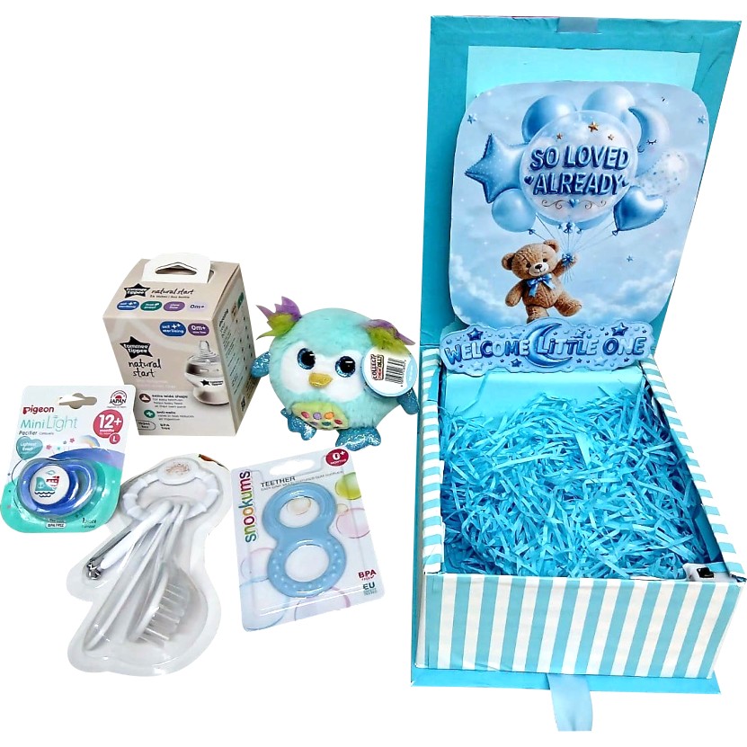 Newborn Glow |3D LED Reveal Gift Hamper |Baby Boy Accessories | Pop-Up Love