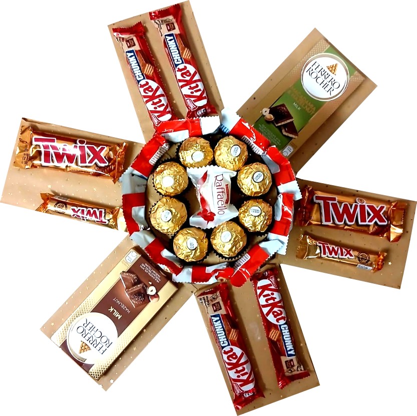 Sweet Elegance Chocolate 1-Layer Explosion Box | Pop-Up Gift Hamper