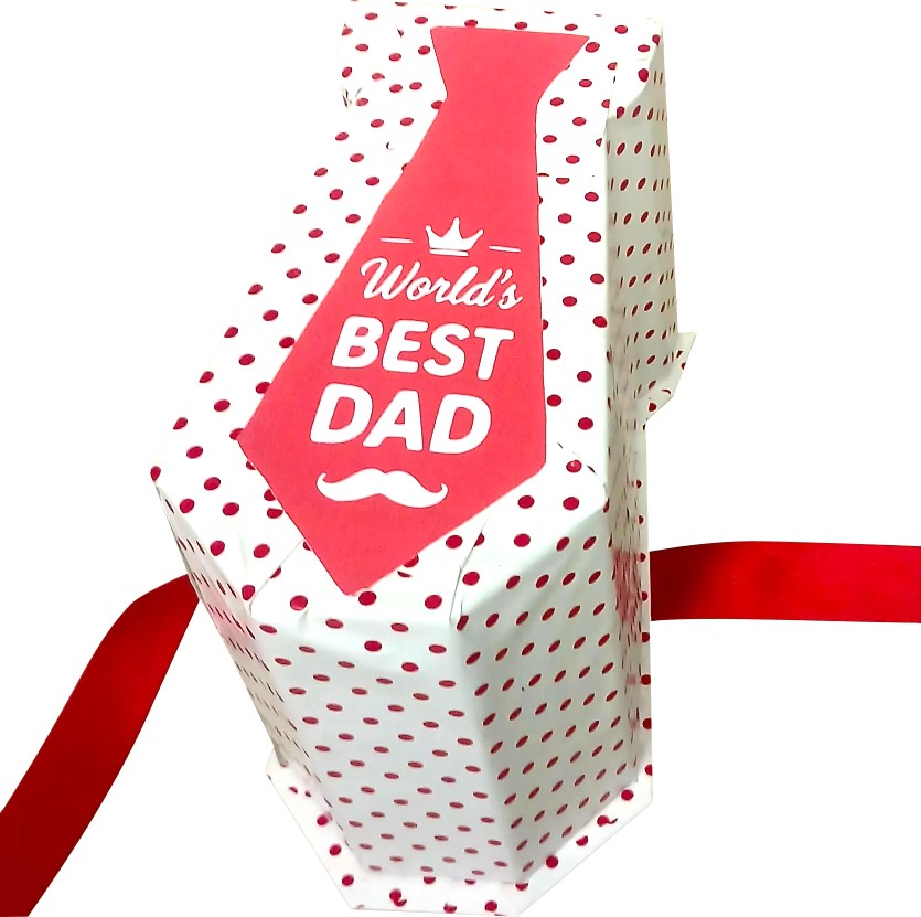 Best Dad Ruby Lux Box | Tie, Accessories & Snack Explosion | Pop-Up Love Hamper