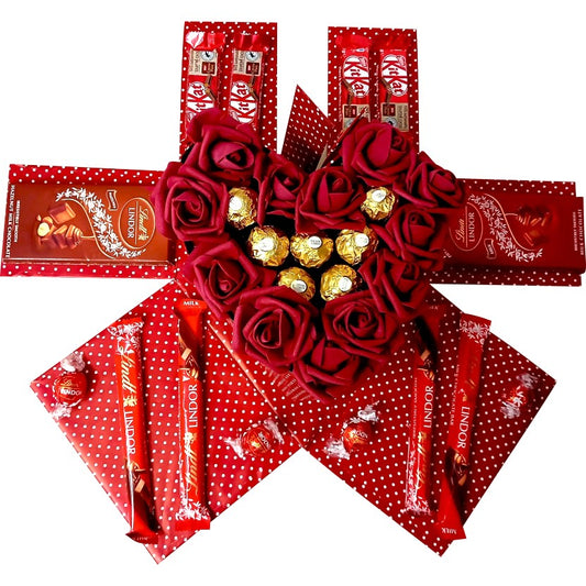 Prestige Popping Heart | Everlasting Flower & Chocolate Explosion Box | Gift Hamper
