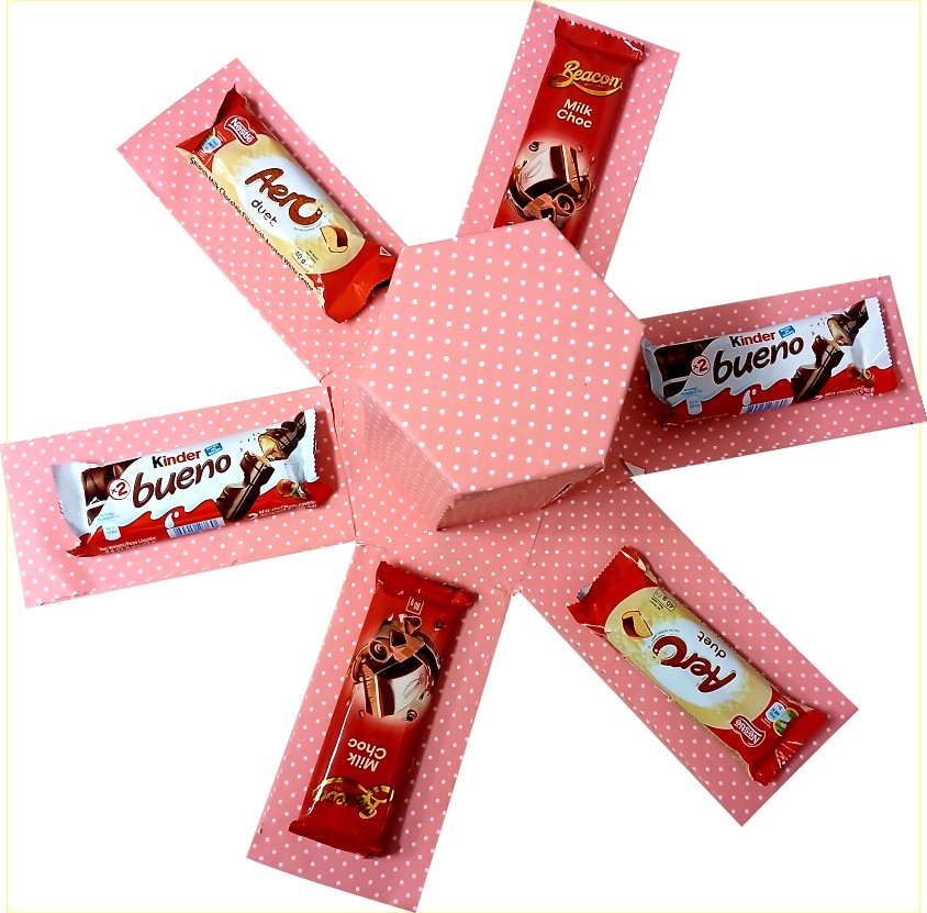 Pink elegance | 2-layer Lux  Chocolate Explosion Box | Pop-Up Gift Hamper