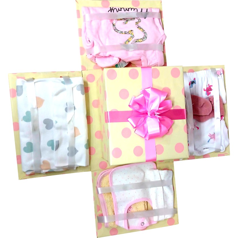 Pop-Up Petals 2-Layer Girl Baby Shower Explosion Box | Pop-Up Gift Hamper