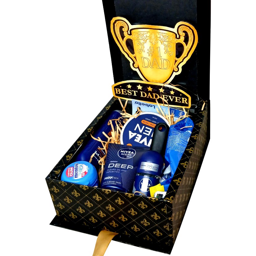 Best Dad Glow 3D LED Reveal Gift Hamper | Self Care Essentials | Pop-Up Love