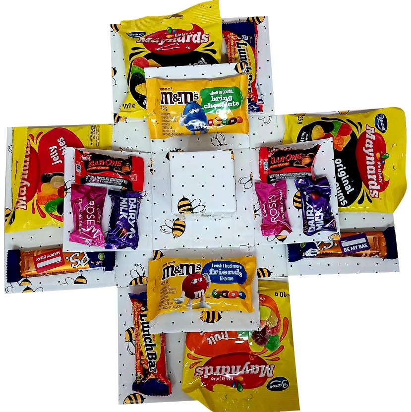 Bees Mini | 3-Layer Sweet & Chocolate Explosion Box | Gift Hamper