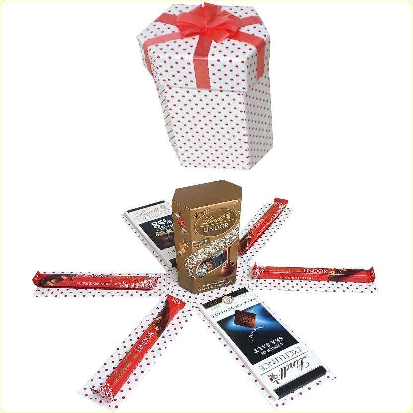 Dark & Sweet Swiss | 1-layer chocolate Explosion Box | Gift Hamper