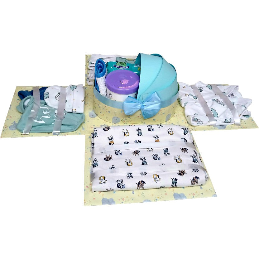 Blue Prince Cradle Baby Shower Explosion Box | Pop-Up Gift Hamper