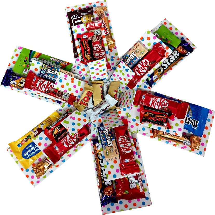 Hex of Happiness Mini | 3-Layer Sweet & Chocolate Explosion Box | Gift Hamper