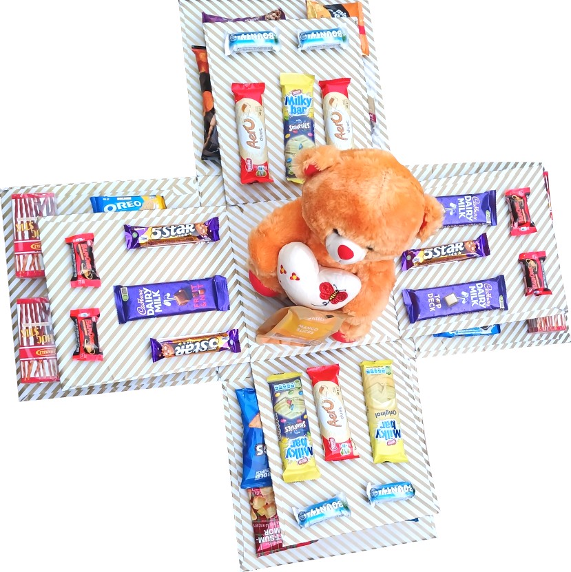 Sweet Hug | 2-Layer Large Teddy Explosion Box | Gift Hampers