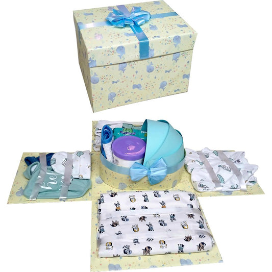 Blue Prince Cradle Baby Shower Explosion Box | Pop-Up Gift Hamper