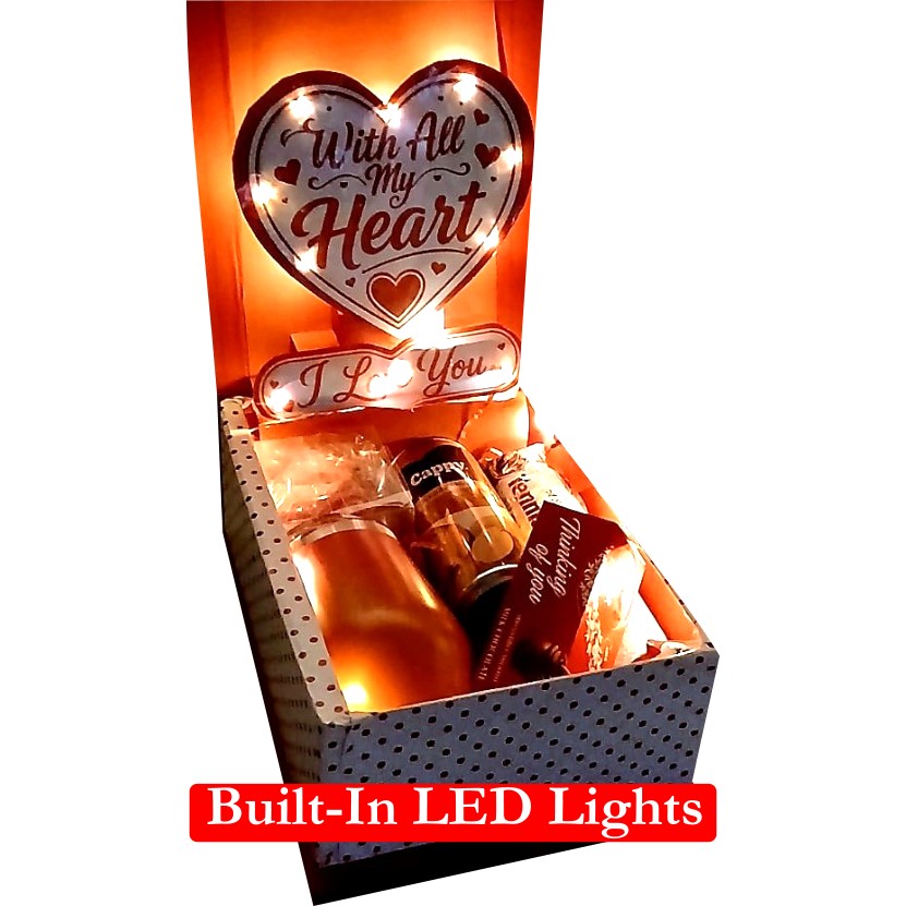 Love glow | 3D LED Reveal Gift Hamper |Candle & Comfort | Pop-Up Love