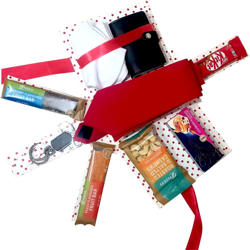 Best Dad Ruby Lux Box | Tie, Accessories & Snack Explosion | Pop-Up Love Hamper