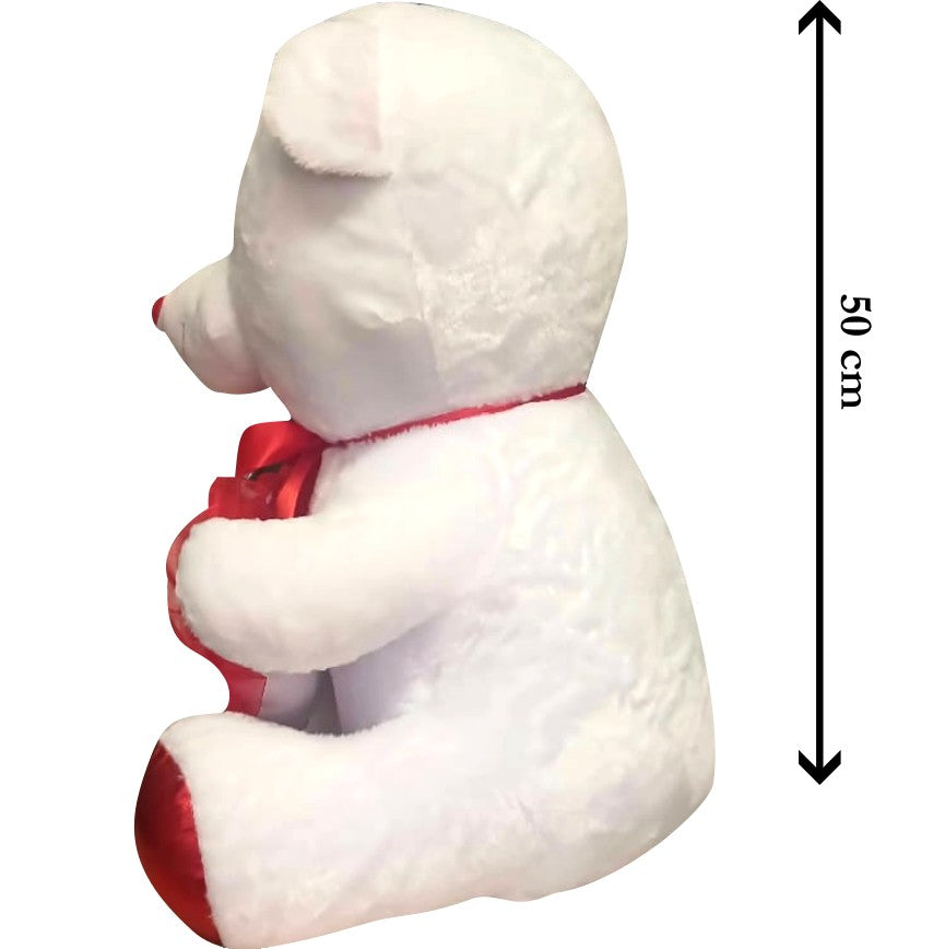 White I Love You Teddy Bear Holding Heart | Plush Teddy