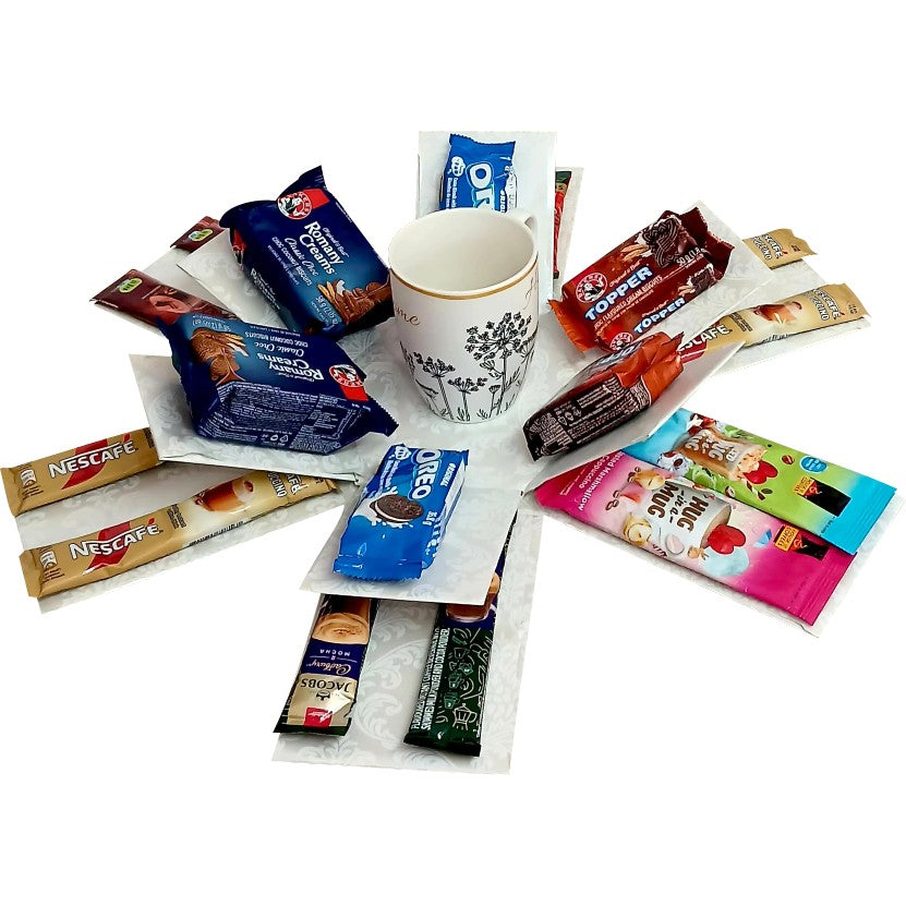 Cafe Reveal | Hot Beverage, Biscuit and Mug Explosion Box | Gift Hamper